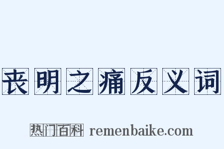 丧明之痛反义词是什么意思的图片